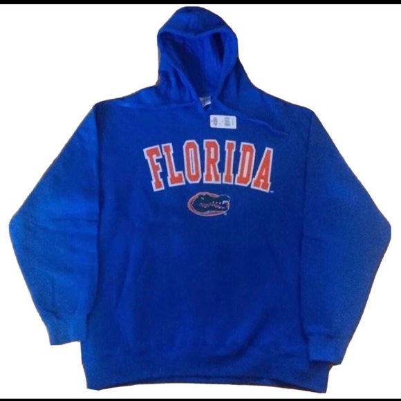 Florida Gators UF Men’s L LARGE Sewn Logo Blue Drawstring Hoodie Sweatshirt NWT - Picture 2 of 6